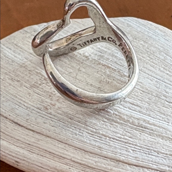 Tiffany & Co. Open Heart Ring Elsa Peretti Sterling Silver 925 Size 6 VGUC - Picture 7 of 10